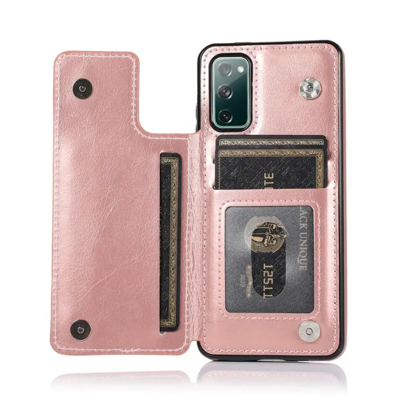 The pink leather wallet case for iphone 11