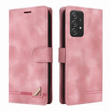 Pink leather wallet-style phone case with a triple camera cutout.