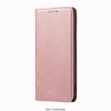 Pink leatherette folio phone case.