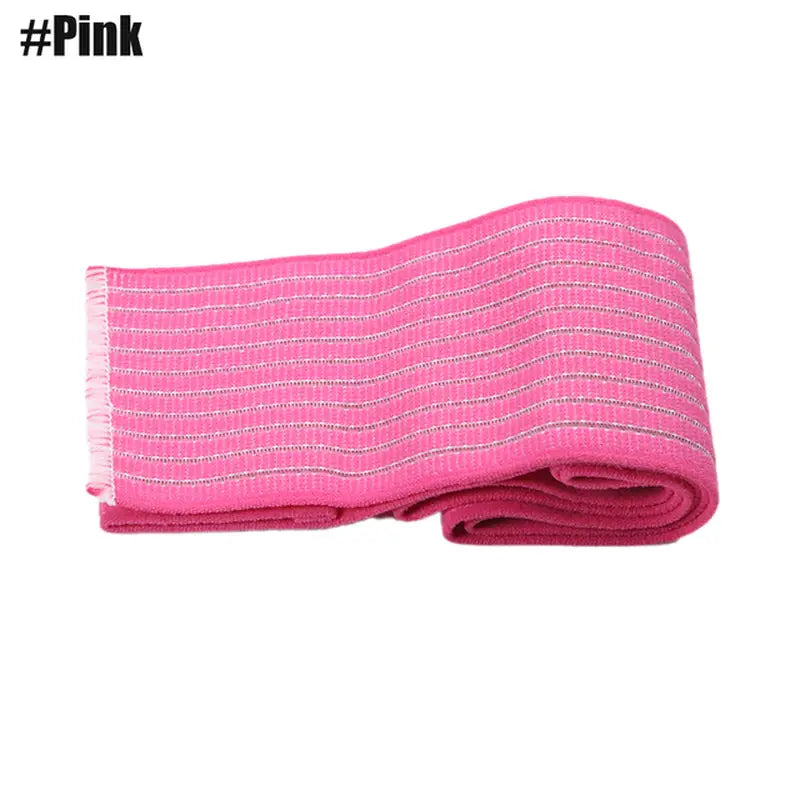 pink and white striped towel