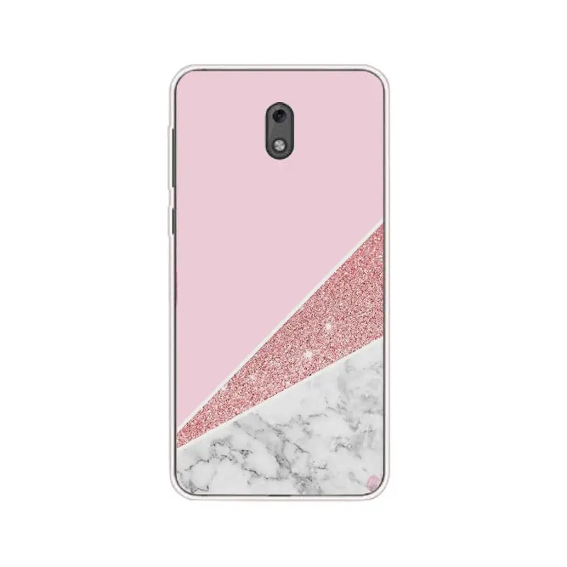pink marble and rose gold glitter phone case
