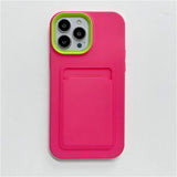 Pink phone case with card holder.