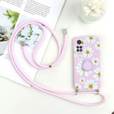 a pink phone case with a flower pattern on it