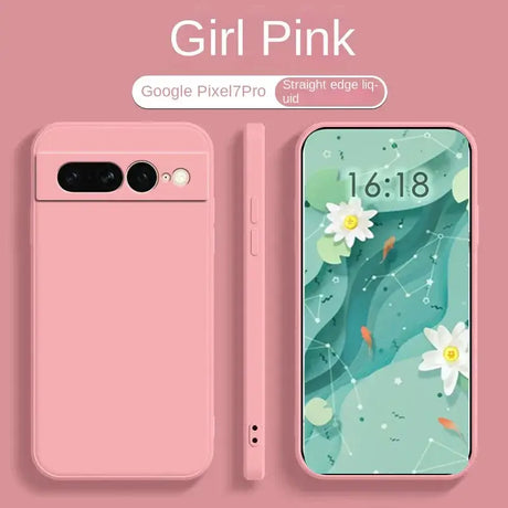 A pink phone case with a flower design