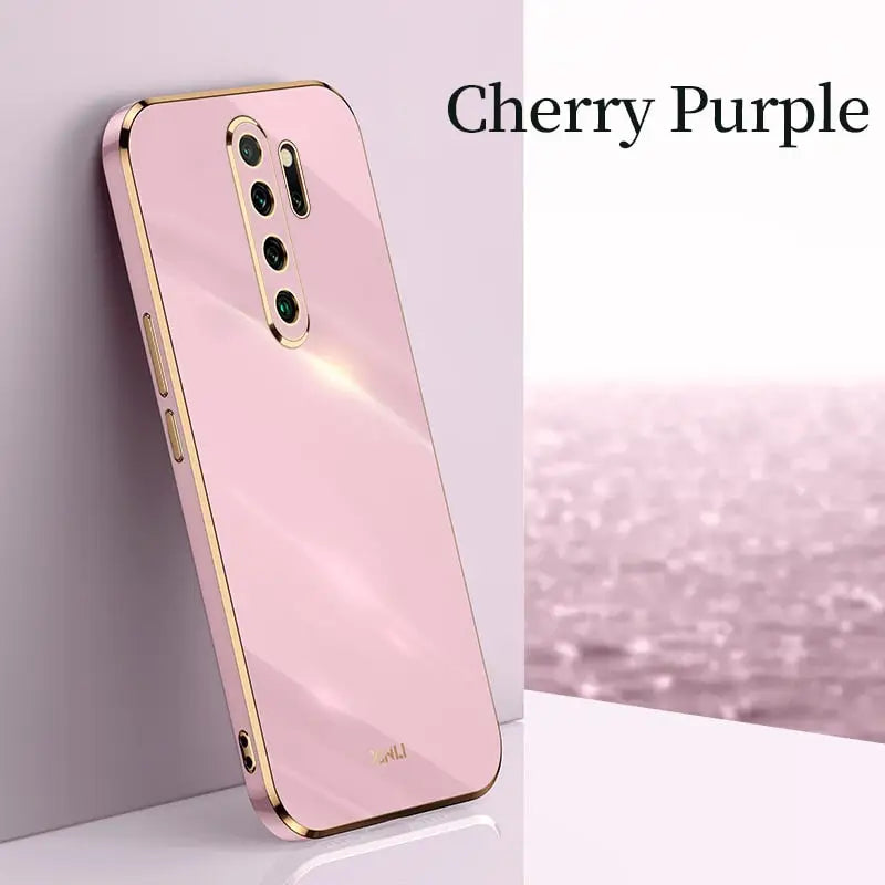 the pink case is shown on a white surface