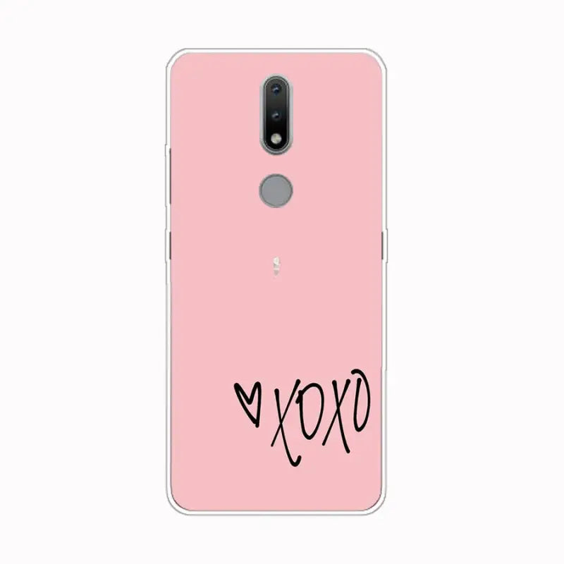 the xo logo on a pink phone case