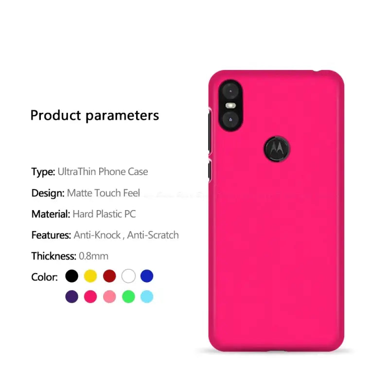 The back of a pink phone case with the text product