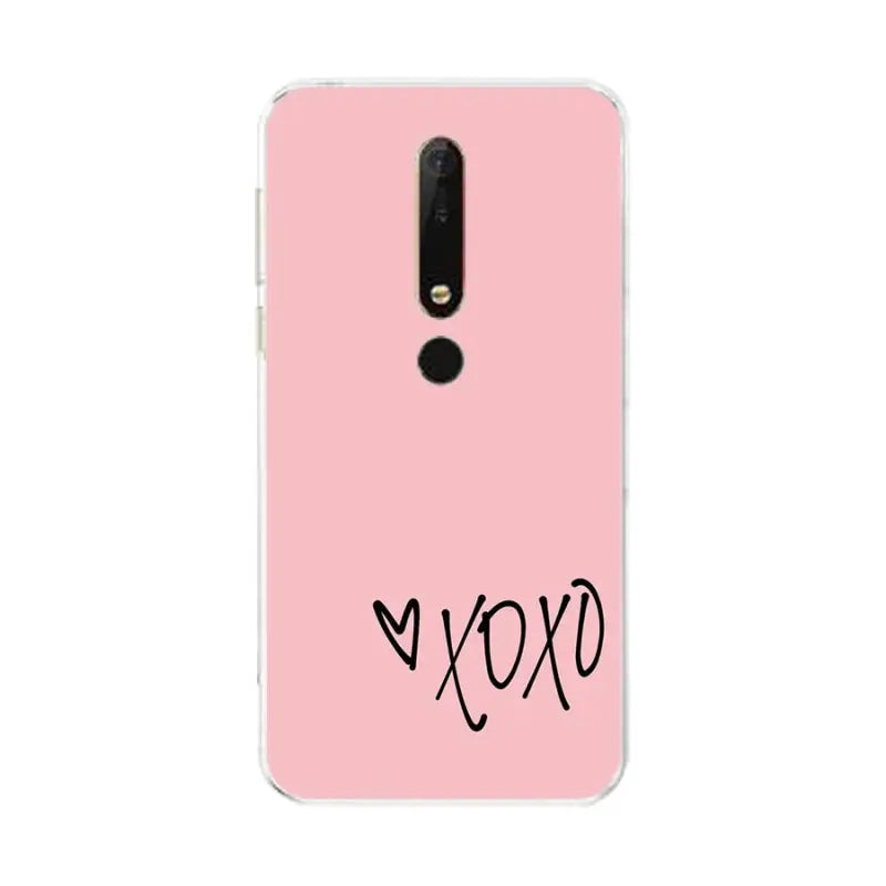 the pink phone case with the word love