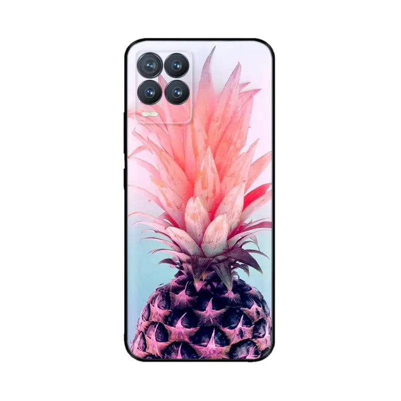a pink pineapple phone case with a pineapple on it