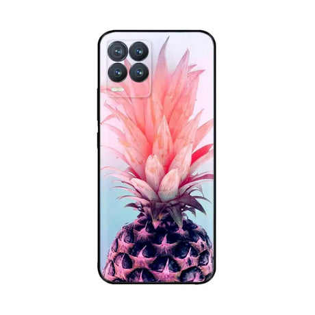 a pink pineapple phone case with a pineapple on it