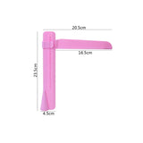 the pink plastic handle for the handle is shown