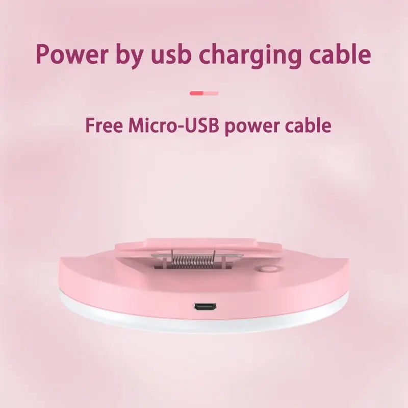 a pink power charger with the words power us charging cable