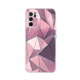 pink and grey geometric pattern phone case