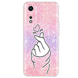 phone case with a pink glitter glitter background