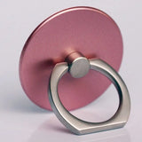 a pink ring with a silver ring on it