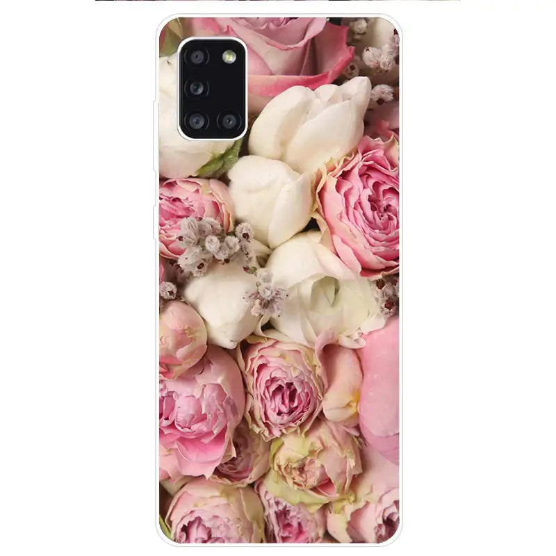pink roses and white callio iphone case