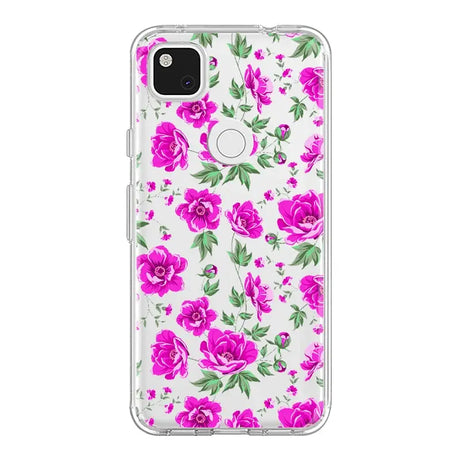 pink roses on white phone case