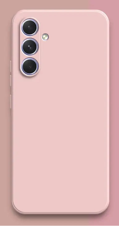 Pink smartphone with a triple camera setup.