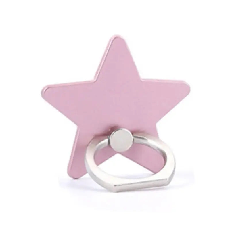 a pink star ring with a silver ring on top