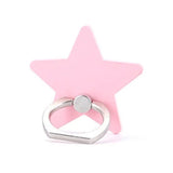 a pink star shaped ring with a silver ring on top