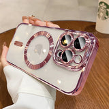 Pink-trimmed clear phone case.