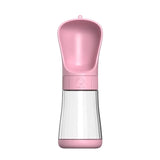 the pink water bottle is shown with a clear lid