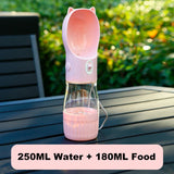 a pink water bottle on a table with the words, `’20ml water bottle ’