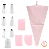 a pink and white set of tools for making a paper cone