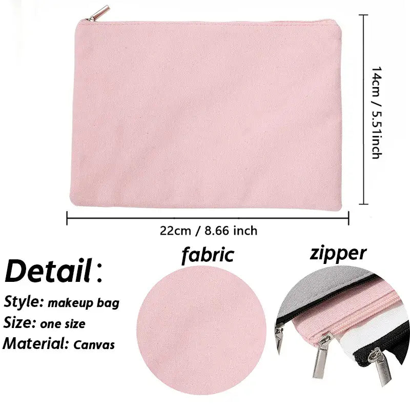 a pink zipper pouch with zipper closure