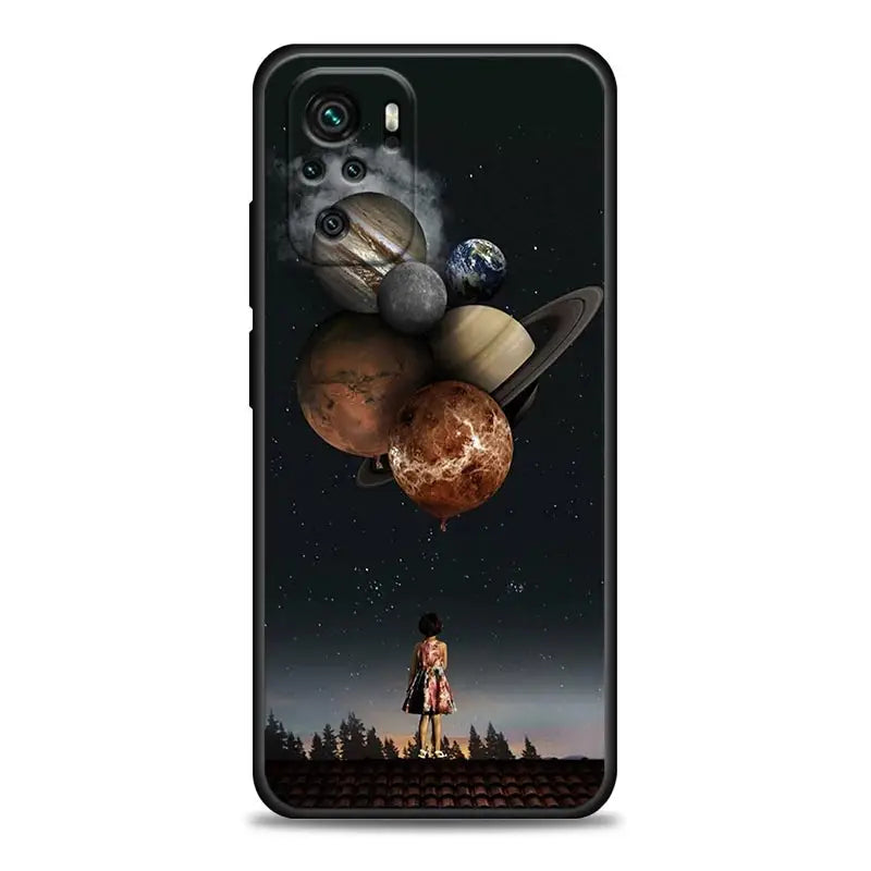 the planets and the earth phone case