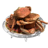 a plate of crabs on a white background