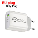 a white eu plug with the words only plug on it