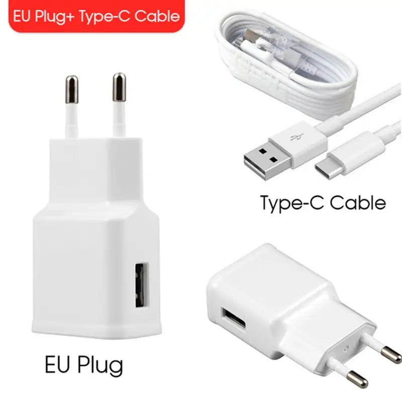 a close up of a white charger and a cable