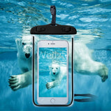 a polar bear swimming in the water