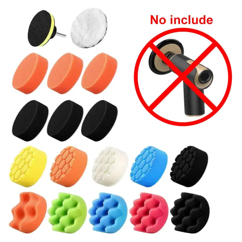 a close up of a bunch of different colored sponges and a no - include sign