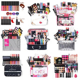 a collection of makeup products