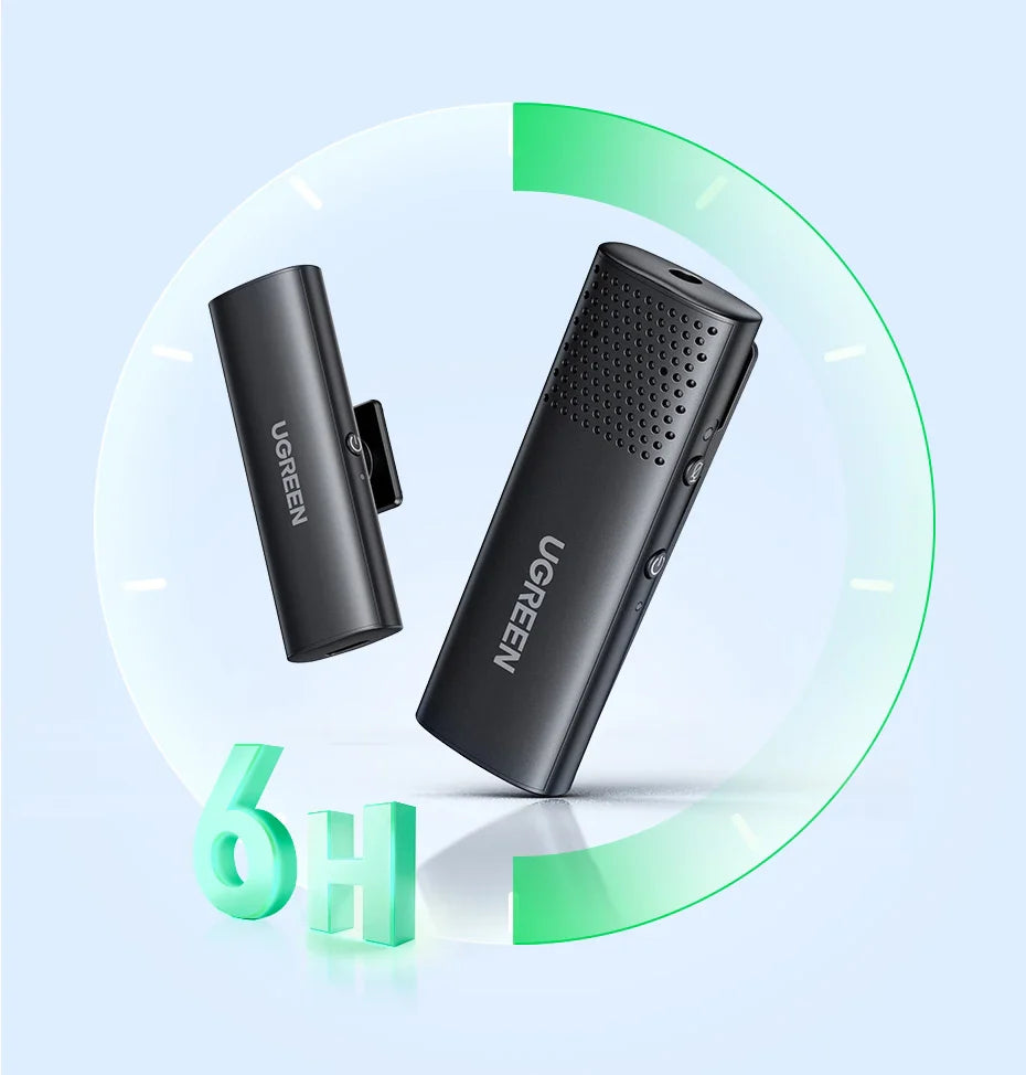 UGREEN Wireless Bluetooth Microphone  - Noise Reduction Bluetooth Mic for Camera & Video Recording