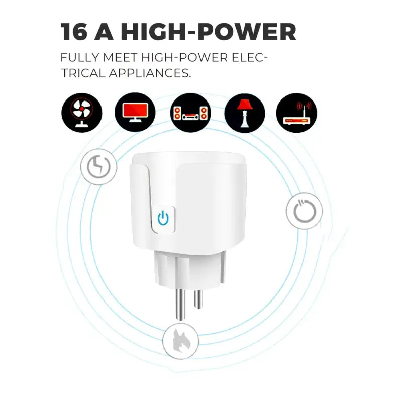 The power adapt plug with the text,’16 high power ’