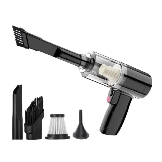 a hair dryer with a brush and comb