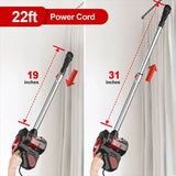 a close up of two images of a person using a cordless vacuum