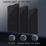 the privacy screen protector is shown in three different sizes