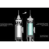the product features a glass bottle with a metal cap and a metal cap