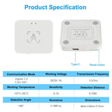 The product features a wireless sensor and a sensor sensor