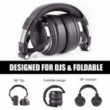 Professional-grade DJ headphones with foldable design and rotating ear cups.