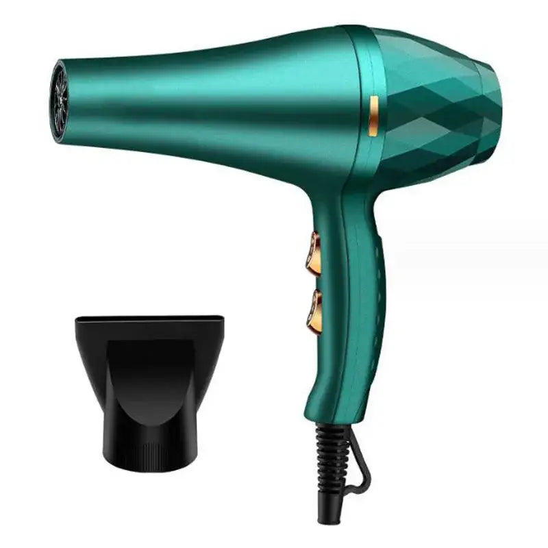 a close up of a hair dryer and a cup on a white background