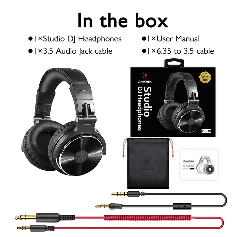 Oneodio Over Ear Wired Headphones with Mic - ANC TWS Noise Cancelling HiFi Stereo Dynamic DJ Studio Monitoring Headset