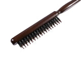 the wet brush brush is a dark brown bristles brush with a wooden handle and a black bristles br brush