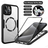 Shockproof Magsafe 360 Full Cover Case For iPhone 15 13 11 14 12 Pro Max Plus Wireless Charge Cover