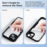 Shockproof 360 Full Protection Case For iPhone 15 14 13 12 11 Pro Max X XR 7 8 Plus SE 2020 Front Screen Shockproof Cover