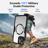 Protective phone case with military-grade drop protection for an iPhone.